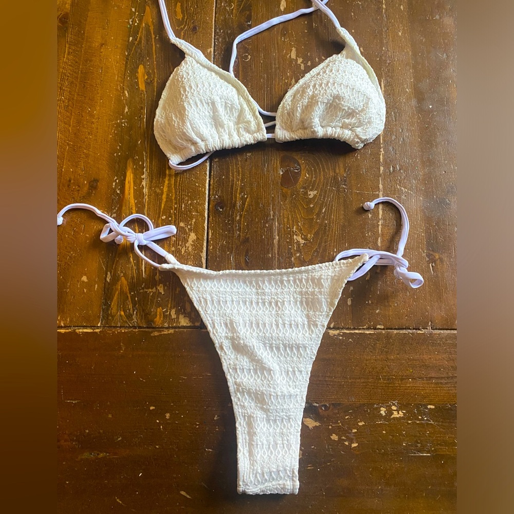 White crochet bikini size medium